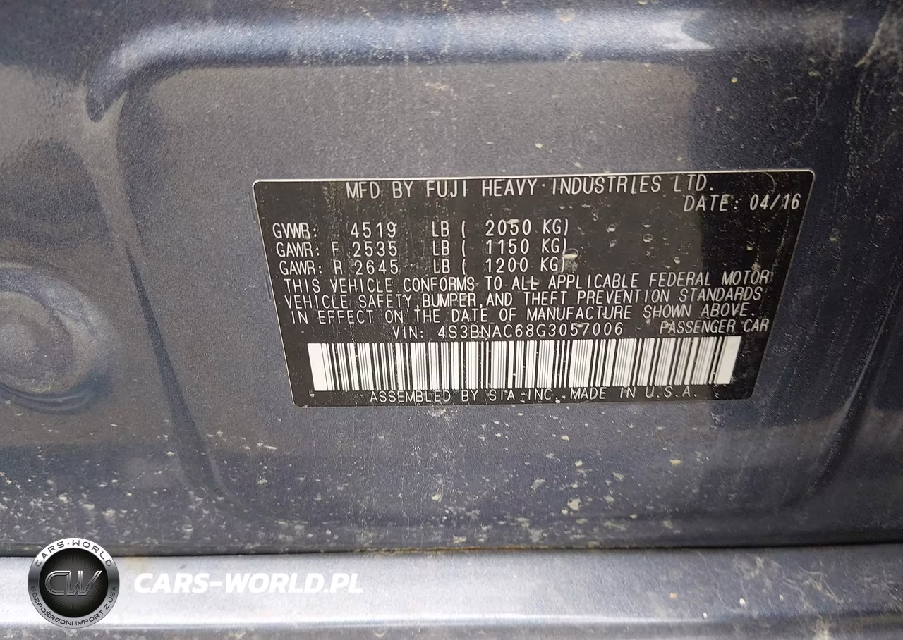 2016 Subaru Legacy 2.5I Premium VIN:4S3BNAC68G3057006 - 9
