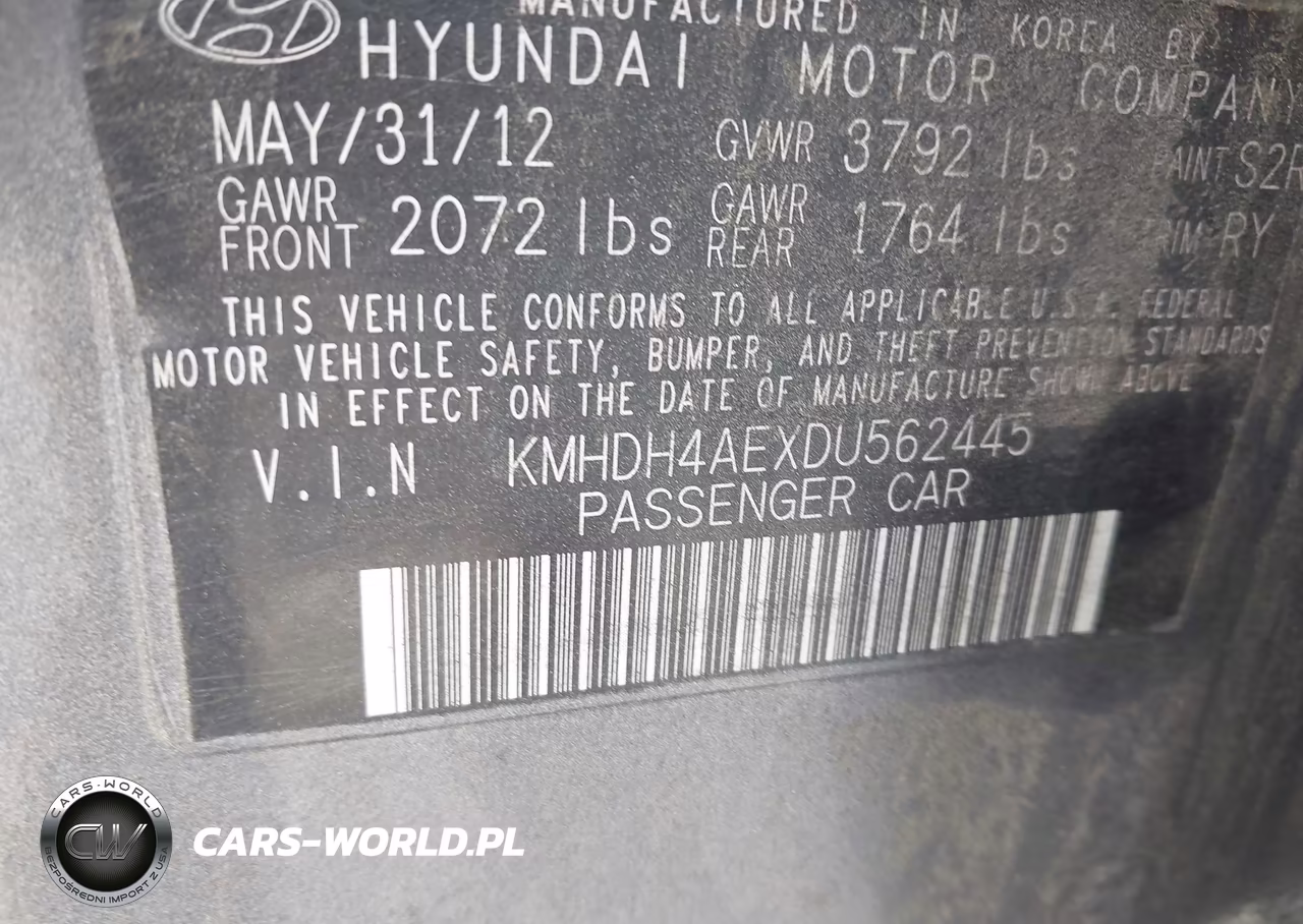 2013 Hyundai Elantra Limited VIN:KMHDH4AEXDU562445 - 9