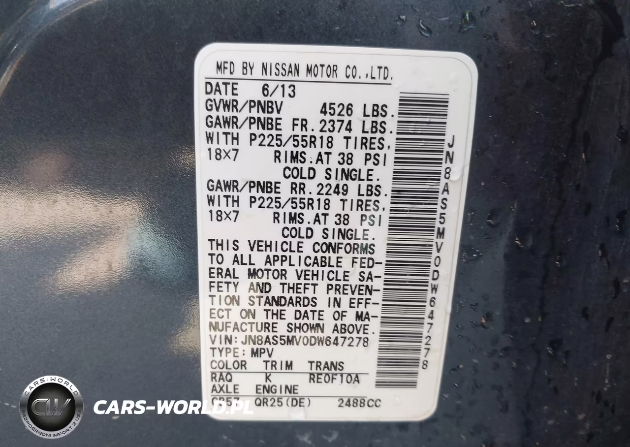 2013 Nissan Rogue Sv W-Sl Pkg VIN:JN8AS5MV0DW647278 - 9