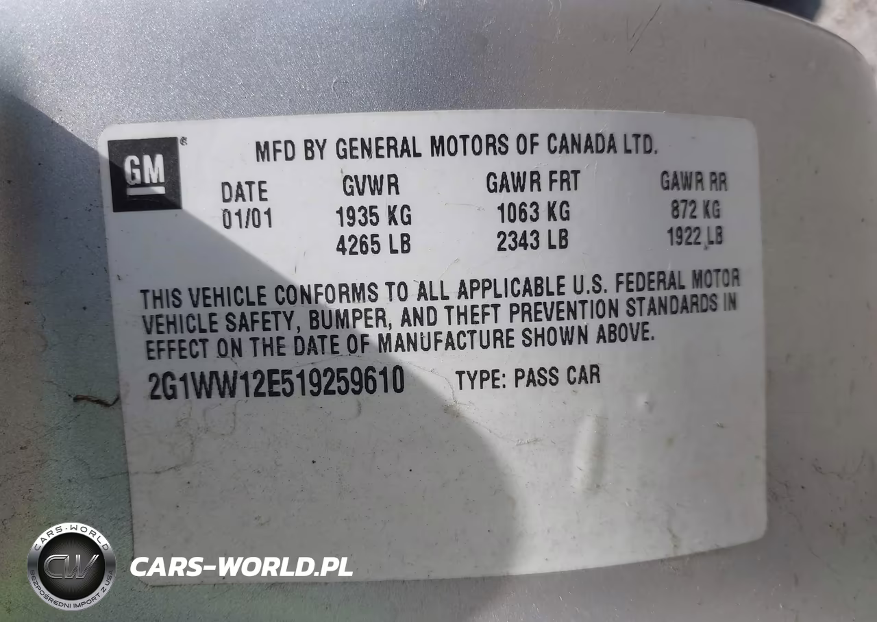 2001 Chevrolet Monte Carlo Ls VIN:2G1WW12E519259610 - 9