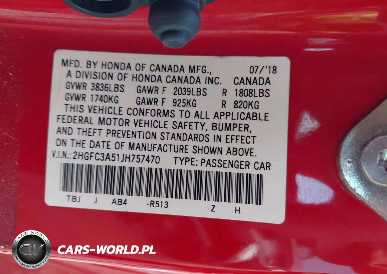 2018 Honda Civic Si VIN:2HGFC3A51JH757470 - 9