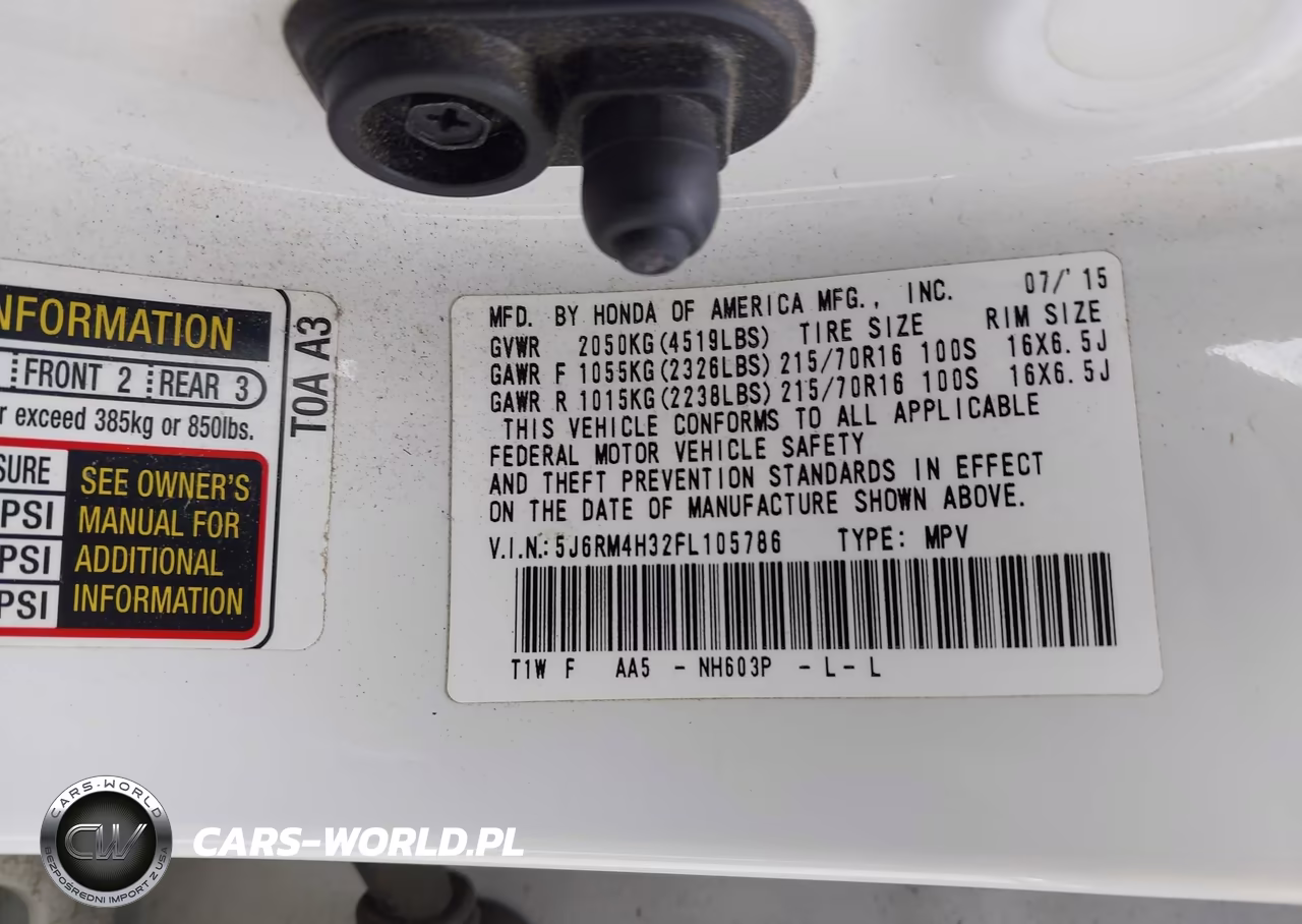 2015 Honda Cr-V Lx VIN:5J6RM4H32FL105786 - 9