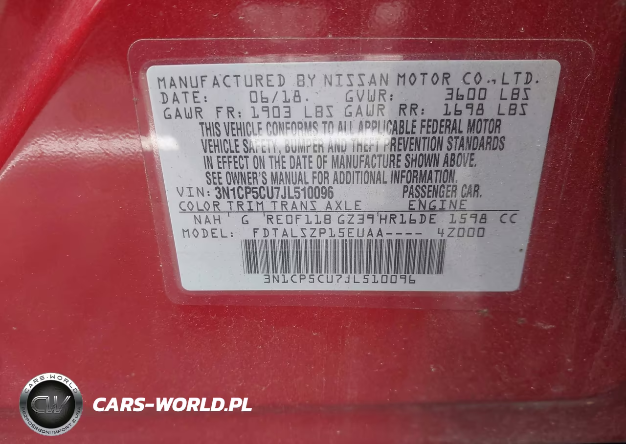 2018 Nissan Kicks Sv VIN:3N1CP5CU7JL510096 - 9