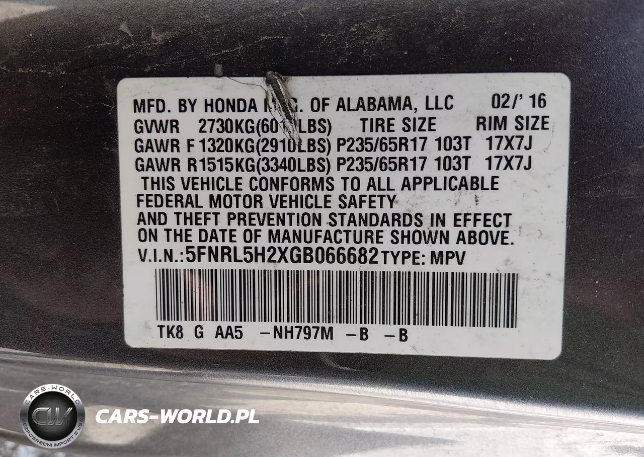 2016 Honda Odyssey Lx VIN:5FNRL5H2XGB066682 - 9