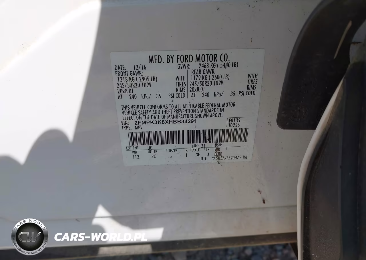 2017 Ford Edge Titanium VIN:2FMPK3K8XHBB34291 - 9