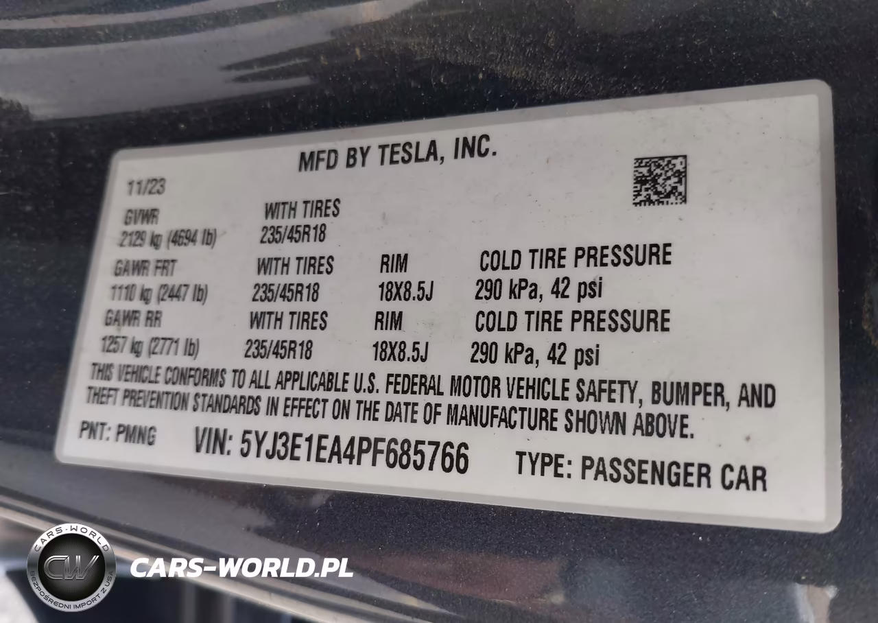 2023 Tesla Model 3 Rear-Wheel Drive VIN:5YJ3E1EA4PF685766 - 9