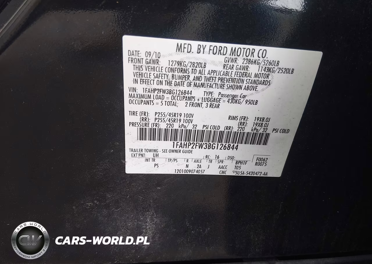2011 Ford Taurus Limited VIN:1FAHP2FW3BG126844 - 9