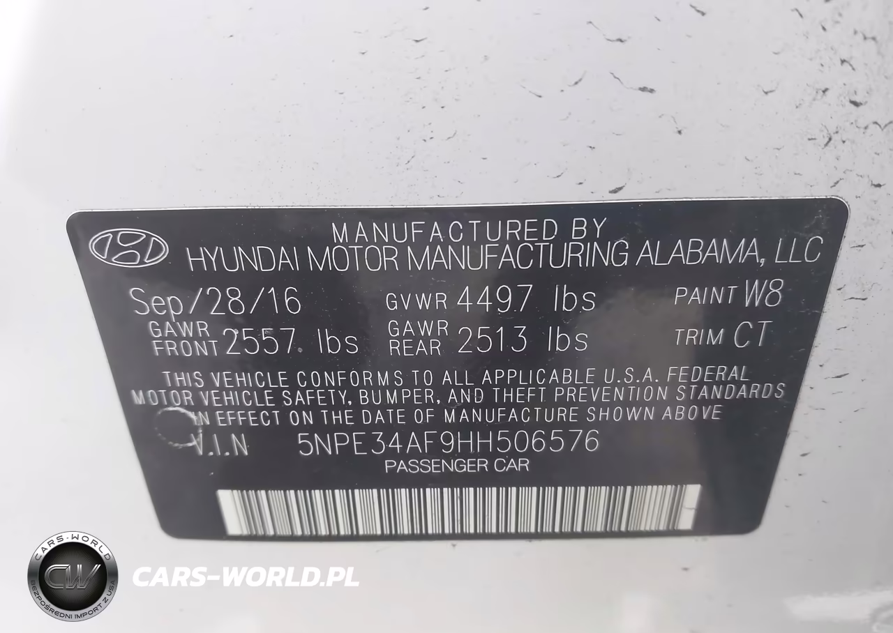 2017 Hyundai Sonata Sport VIN:5NPE34AF9HH506576 - 9