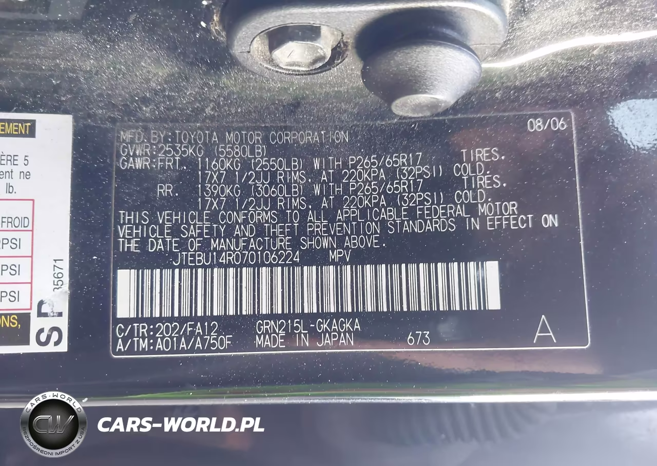 2007 Toyota 4Runner Sr5 VIN:JTEBU14R070106224 - 9