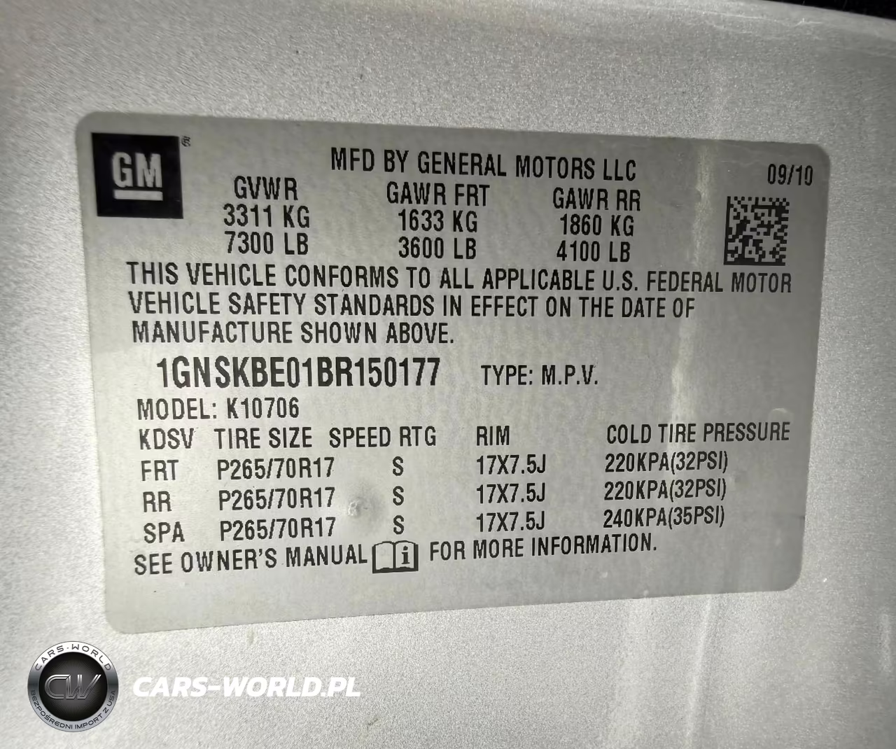 2011 Chevrolet Tahoe Lt VIN:1GNSKBE01BR150177 - 9