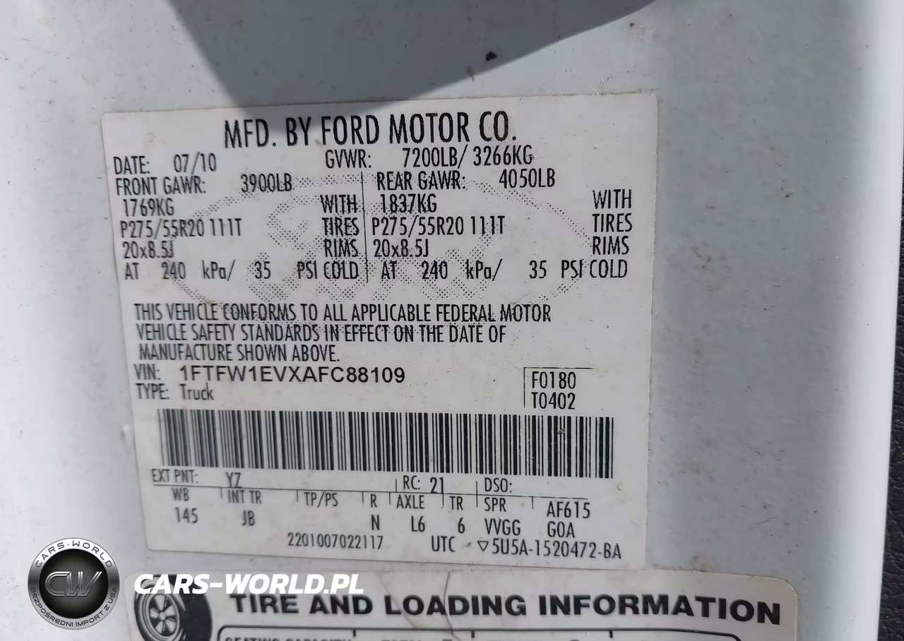 2010 Ford F-150 Fx4-Harley-Davidson-King Ranch-Lariat-Platinum-Xl-Xlt VIN:1FTFW1EVXAFC88109 - 9