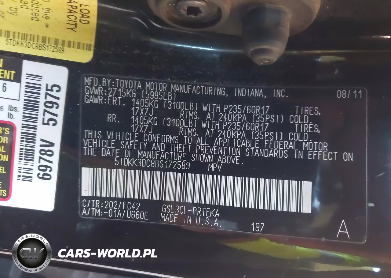 2011 Toyota Sienna Le V6 VIN:5TDKK3DC8BS172589 - 9