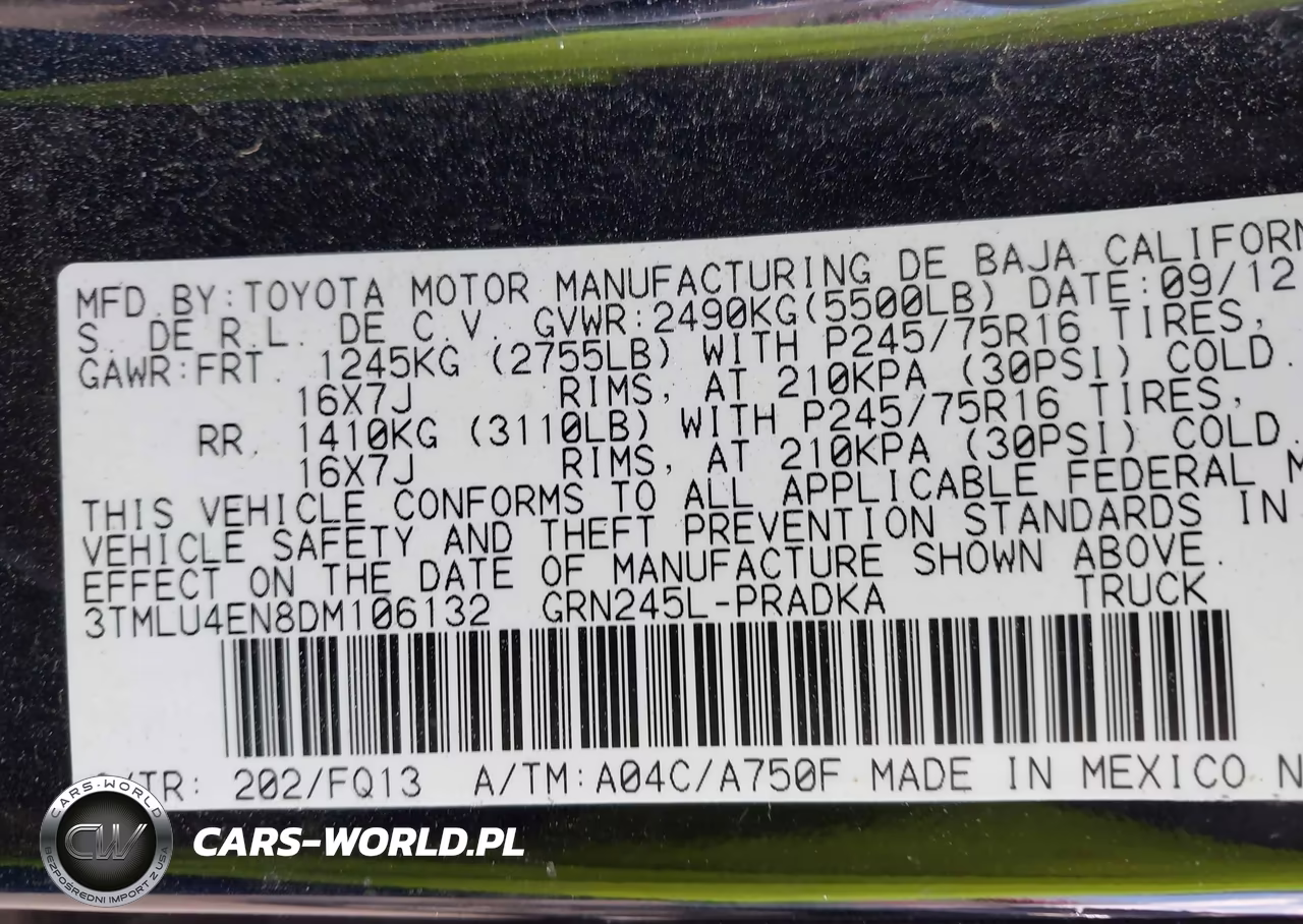 2013 Toyota Tacoma Double Cab VIN:3TMLU4EN8DM106132 - 9