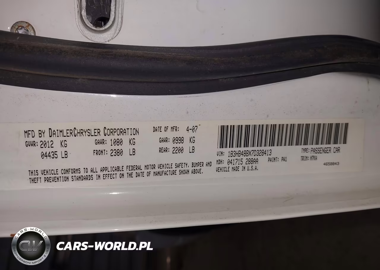 2007 Dodge Caliber Sxt VIN:1B3HB48BX7D328413 - 9