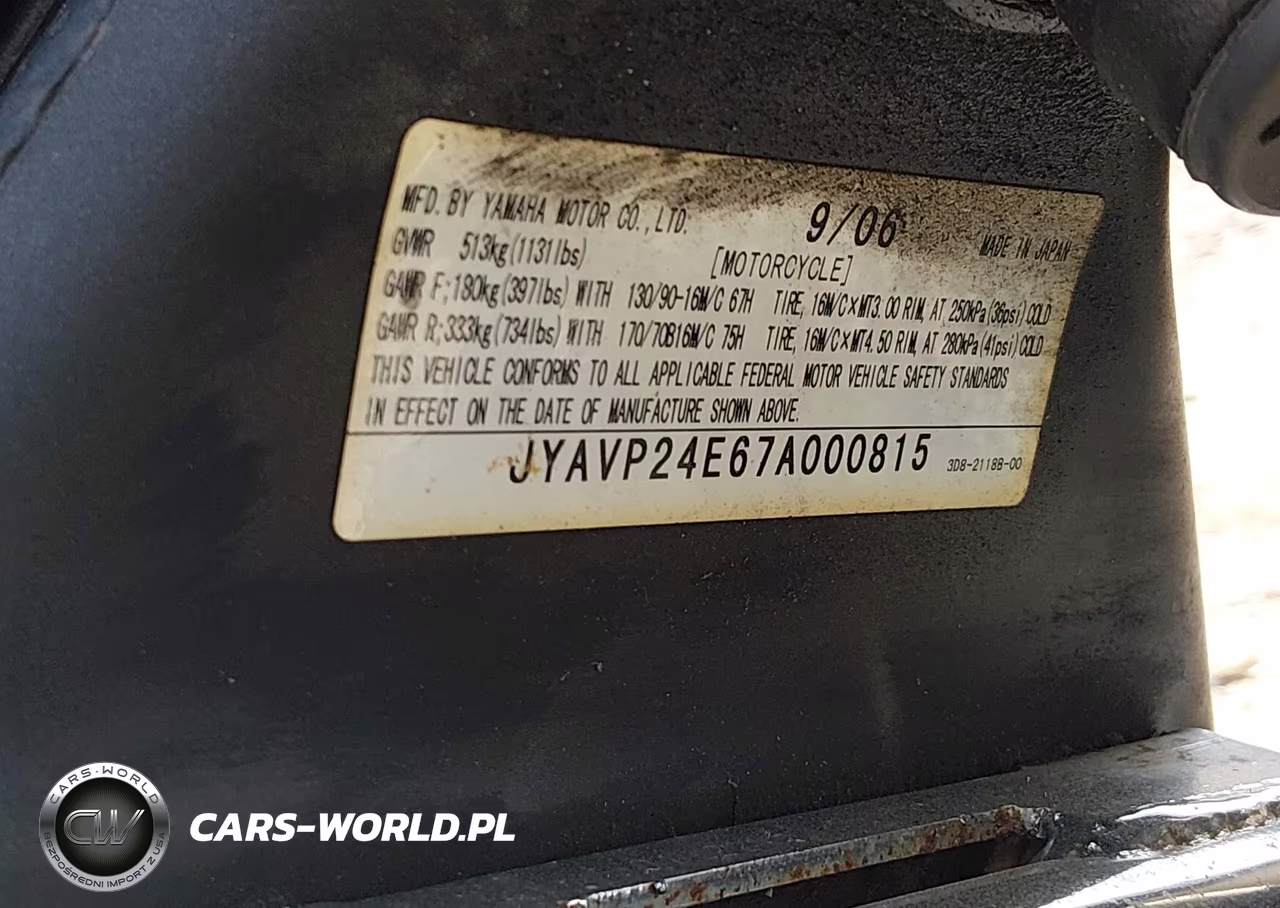 2007 Yamaha Xvs1300 A VIN:JYAVP24E67A000815 - 10