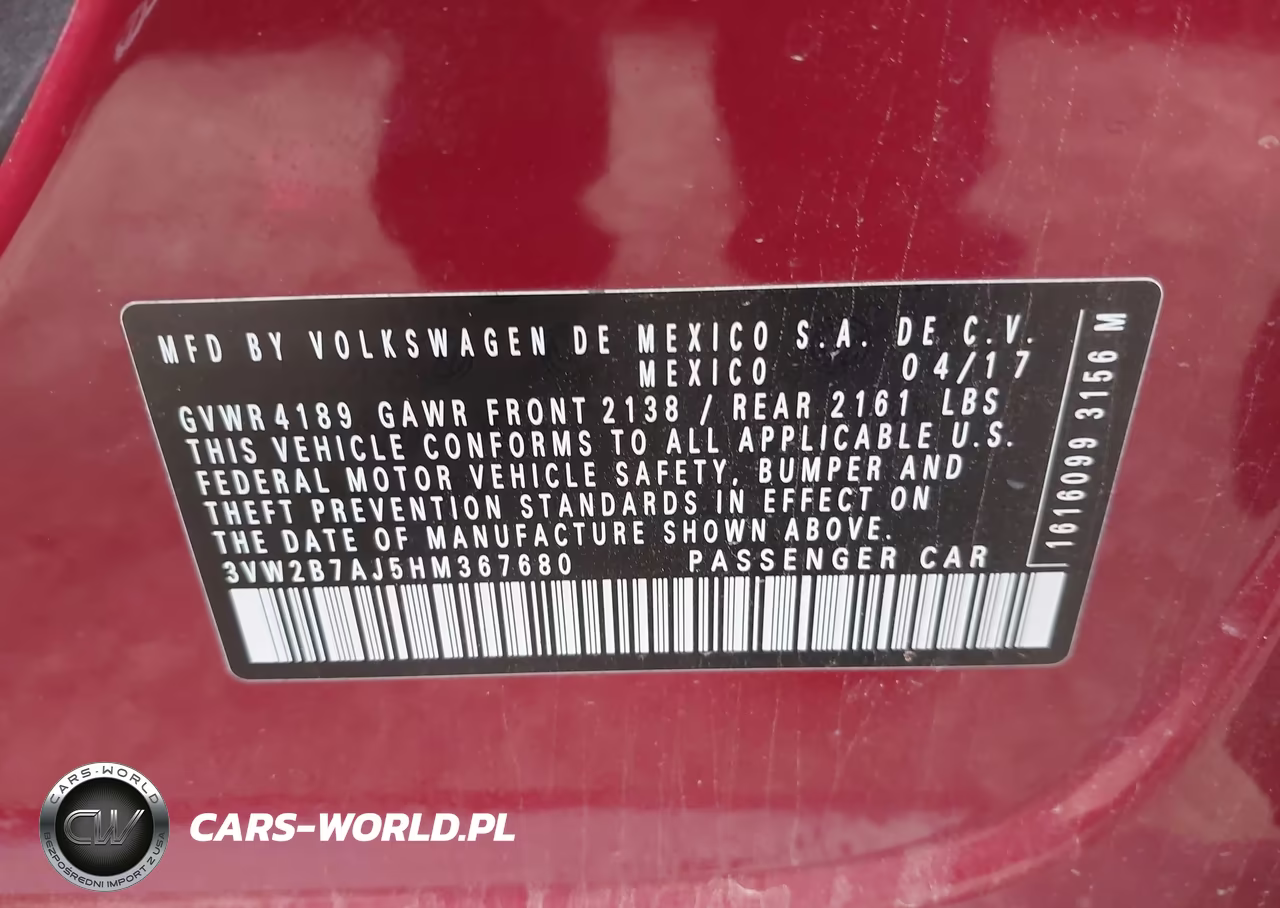 2017 Volkswagen Jetta 1.4T S VIN:3VW2B7AJ5HM367680 - 9
