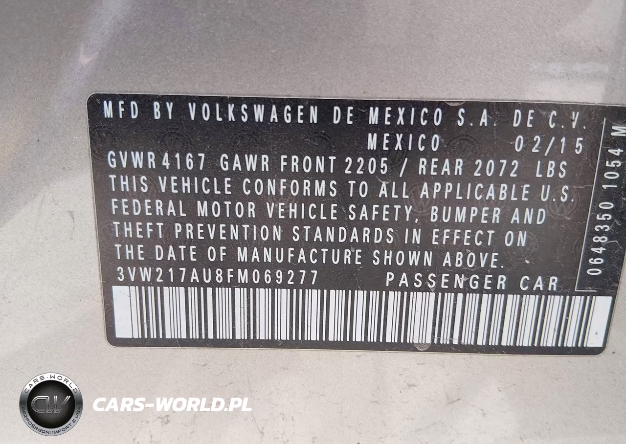 2015 Volkswagen Golf Tsi Se 4-Door VIN:3VW217AU8FM069277 - 9