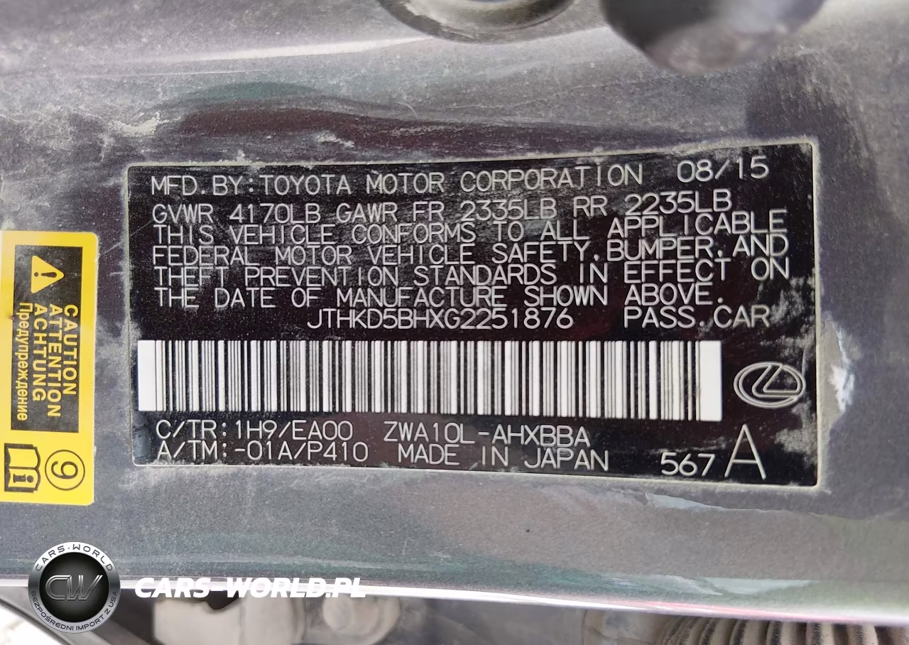 2016 Lexus Ct 200H VIN:JTHKD5BHXG2251876 - 9