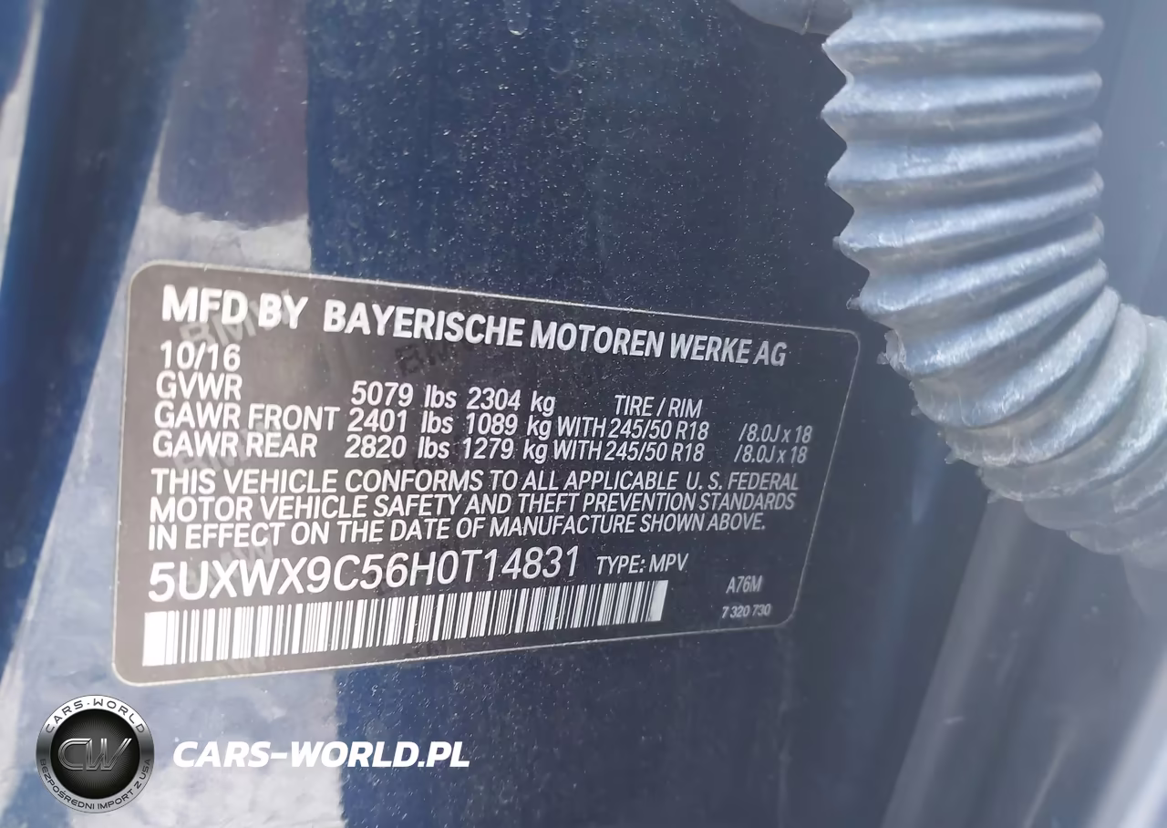 2017 BMW X3 xDrive28I VIN:5UXWX9C56H0T14831 - 9
