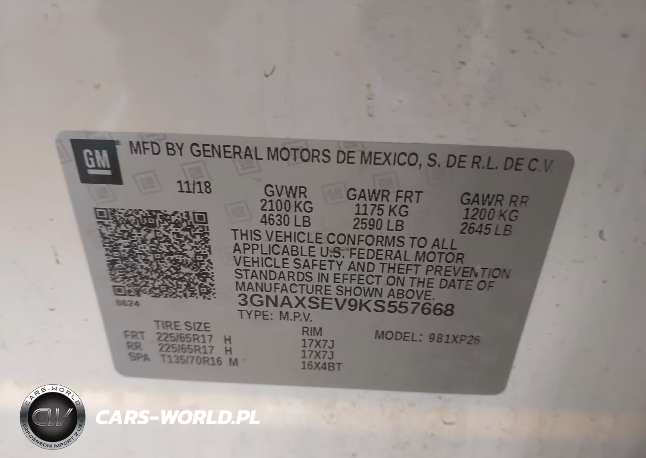 2019 Chevrolet Equinox Ls VIN:3GNAXSEV9KS557668 - 9