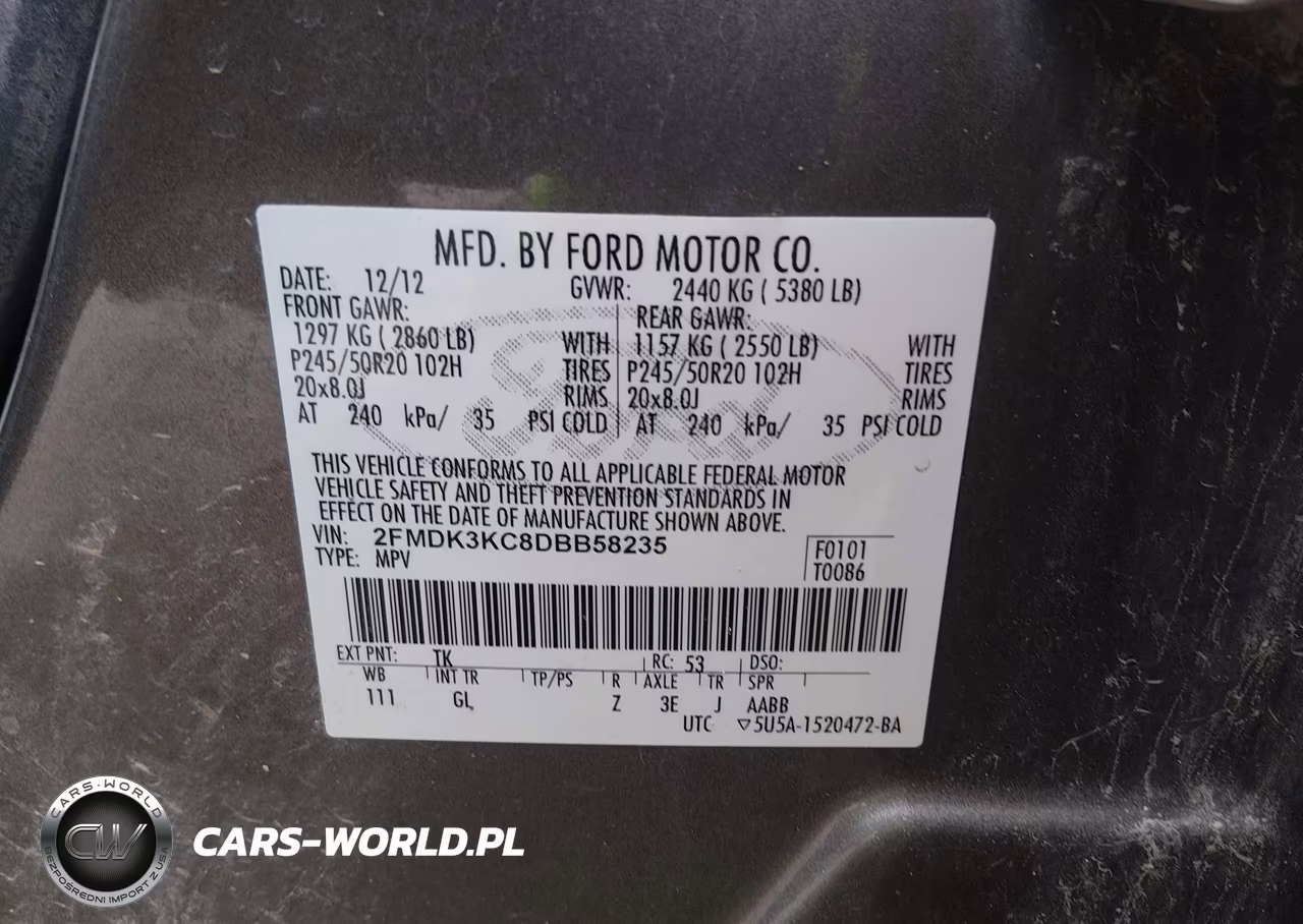 2013 Ford Edge Limited VIN:2FMDK3KC8DBB58235 - 9