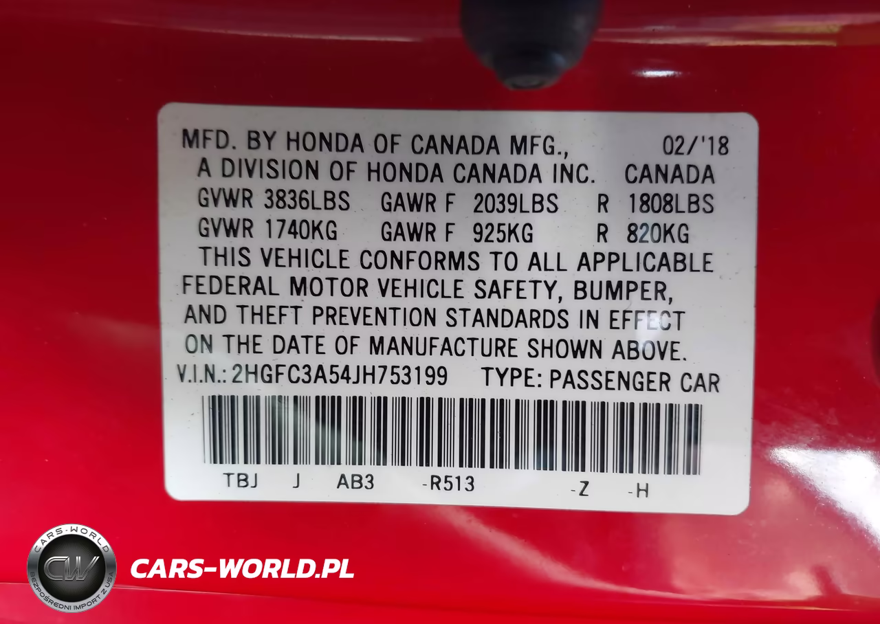 2018 Honda Civic Si VIN:2HGFC3A54JH753199 - 9