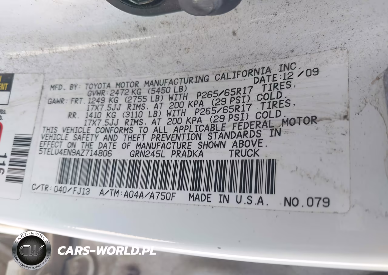 2010 Toyota Tacoma Base V6 VIN:5TELU4EN9AZ714806 - 9