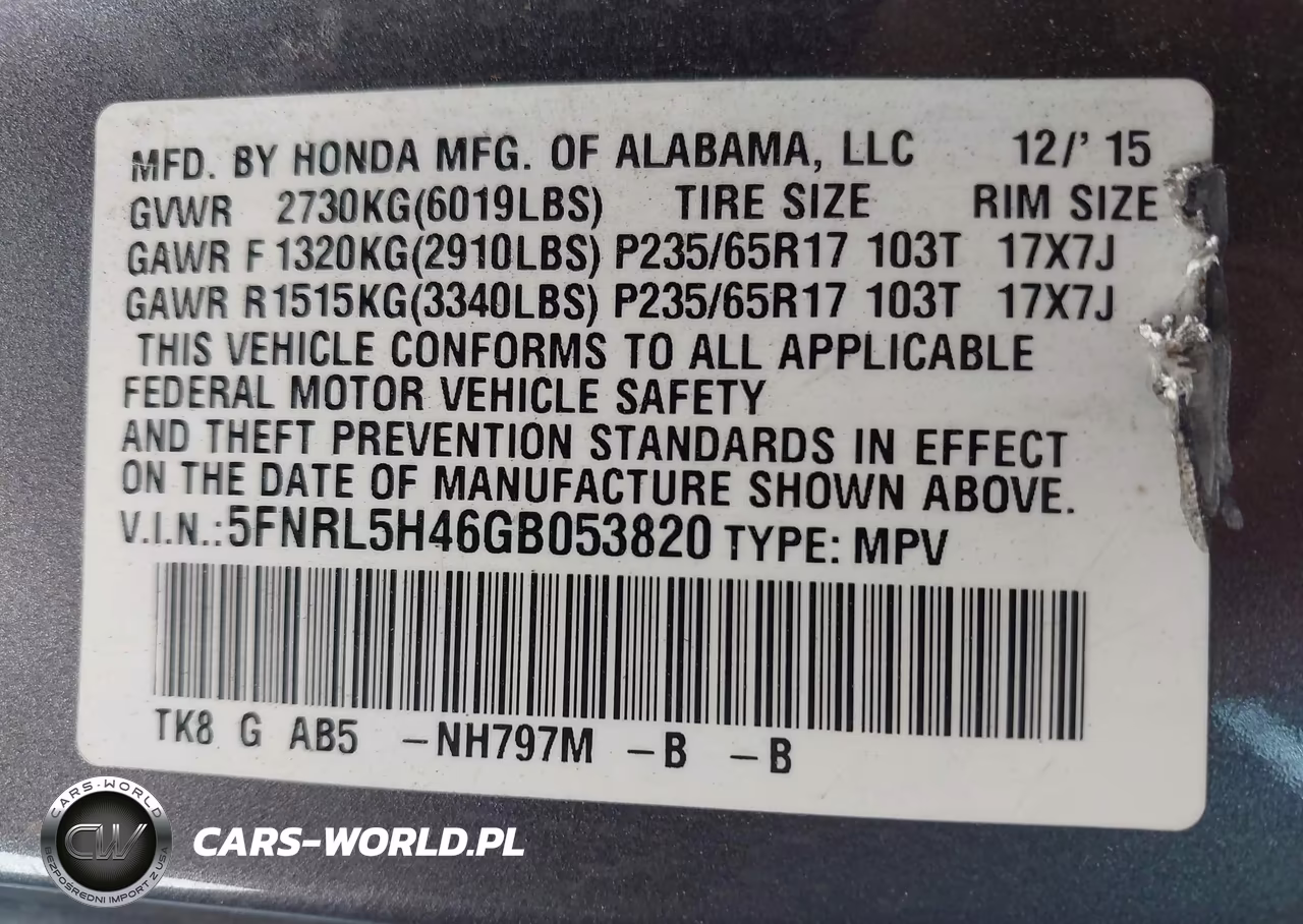 2016 Honda Odyssey Ex VIN:5FNRL5H46GB053820 - 9