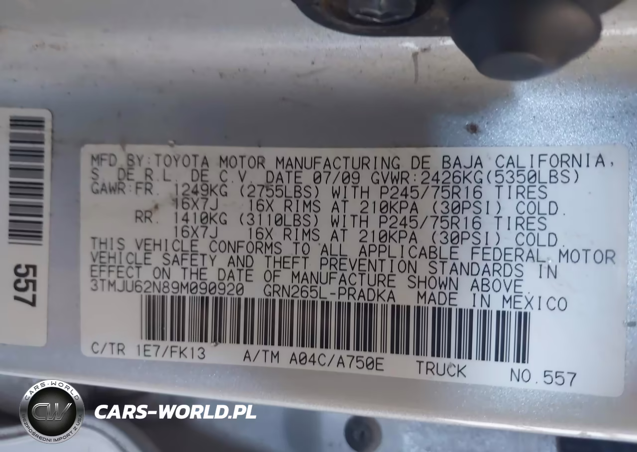 2009 Toyota Tacoma Prerunner V6 VIN:3TMJU62N89M090920 - 9