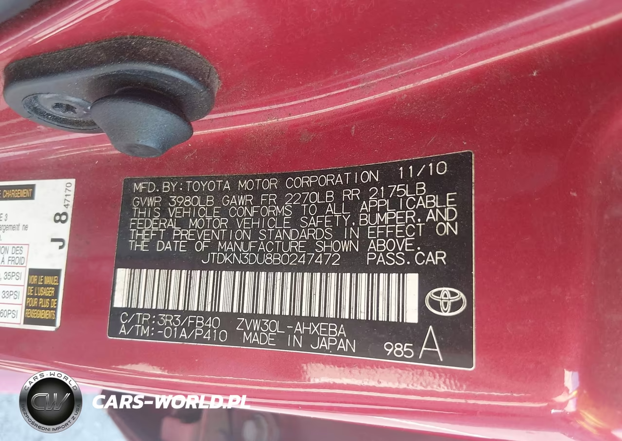 2011 Toyota Prius Two VIN:JTDKN3DU8B0247472 - 9