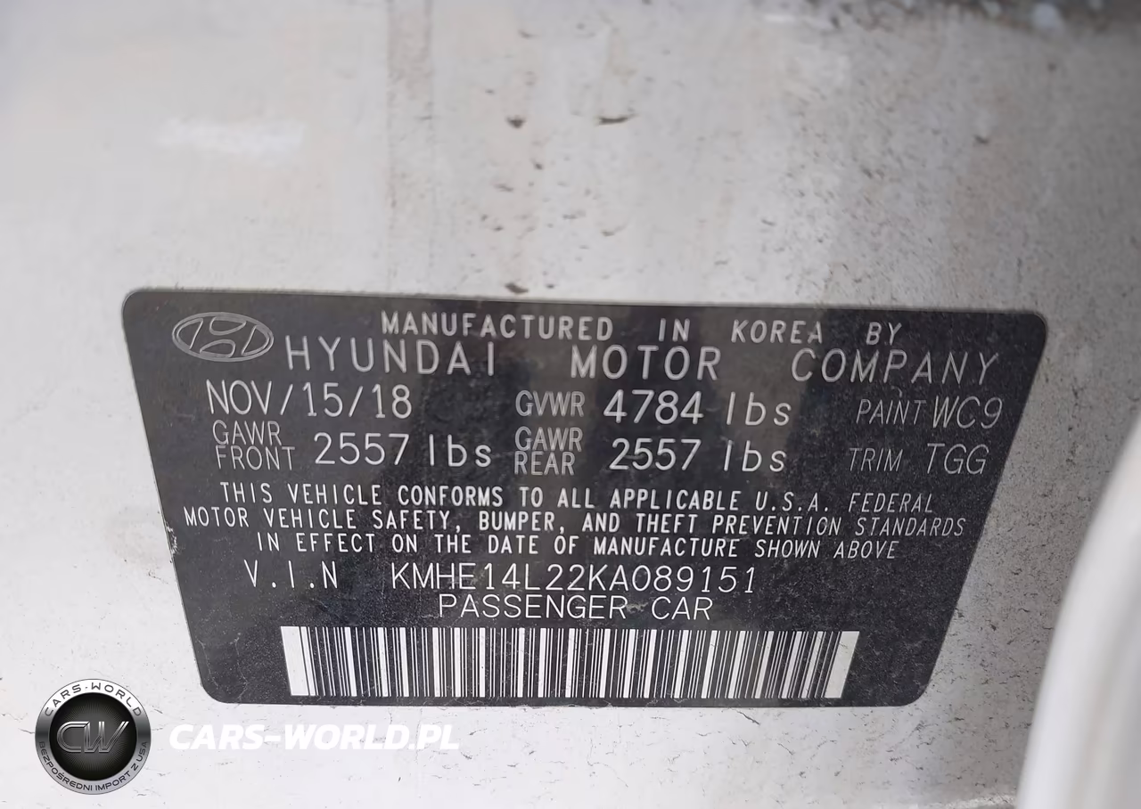 2019 Hyundai Sonata Plug-In Hybrid VIN:KMHE14L22KA089151 - 9