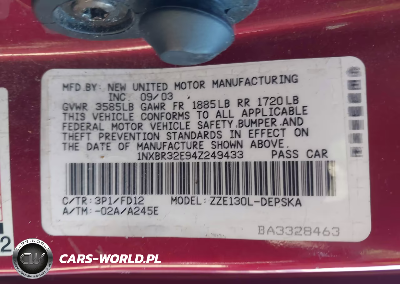 2004 Toyota Corolla S VIN:1NXBR32E94Z249433 - 9