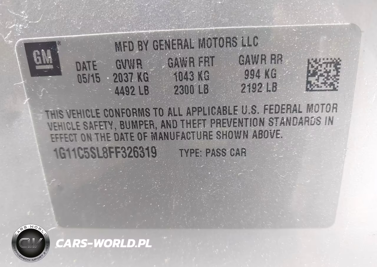 2015 Chevrolet Malibu 1Lt VIN:1G11C5SL8FF326319 - 9