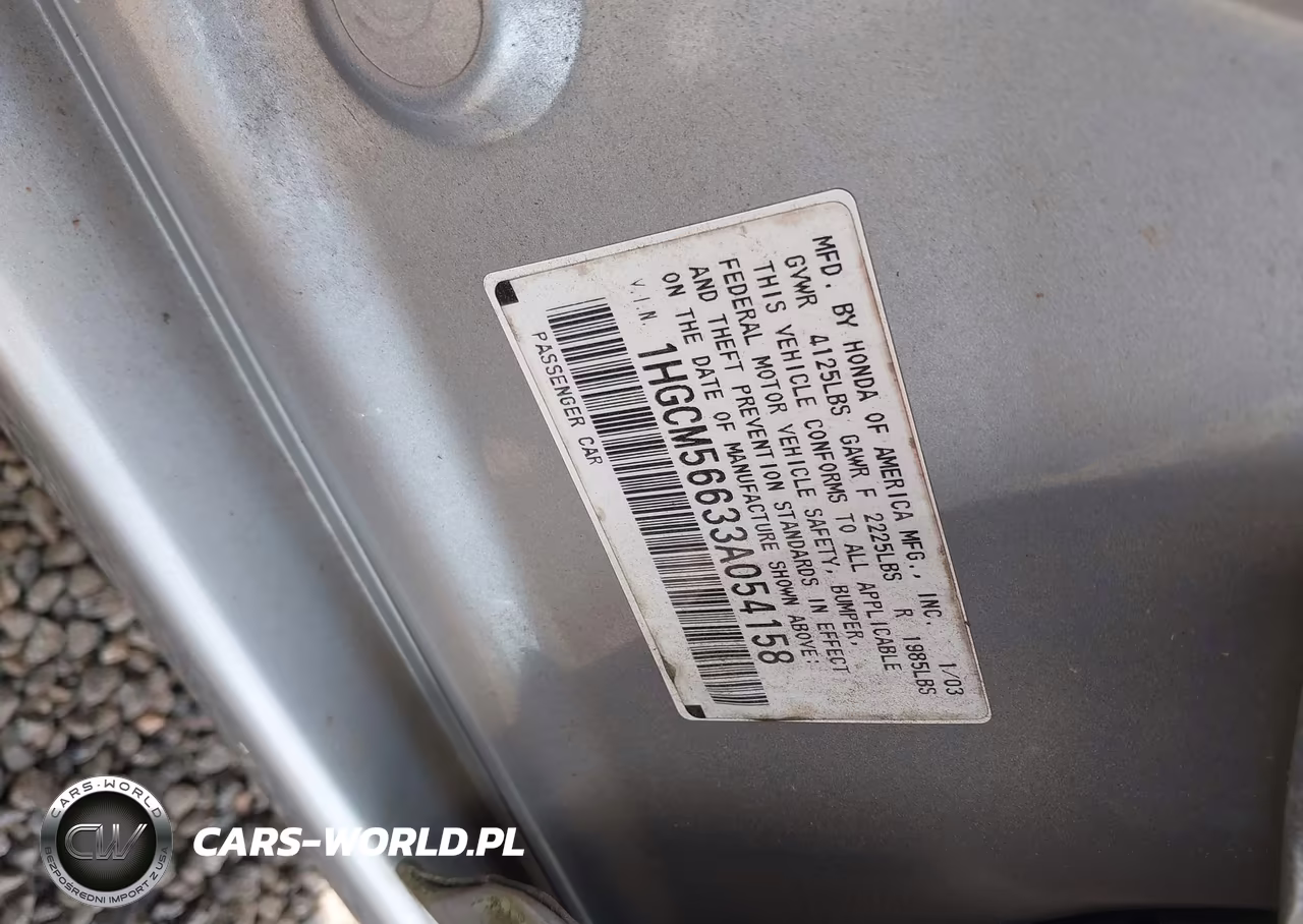 2003 Honda Accord Sdn 2.4 Ex-Ex VIN:1HGCM56633A054158 - 9