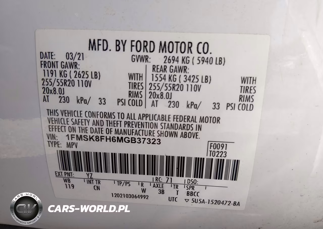 2021 Ford Explorer Limited VIN:1FMSK8FH6MGB37323 - 9