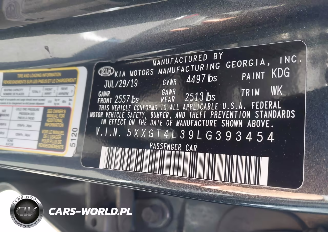 2020 Kia Optima Lx VIN:5XXGT4L39LG393454 - 9