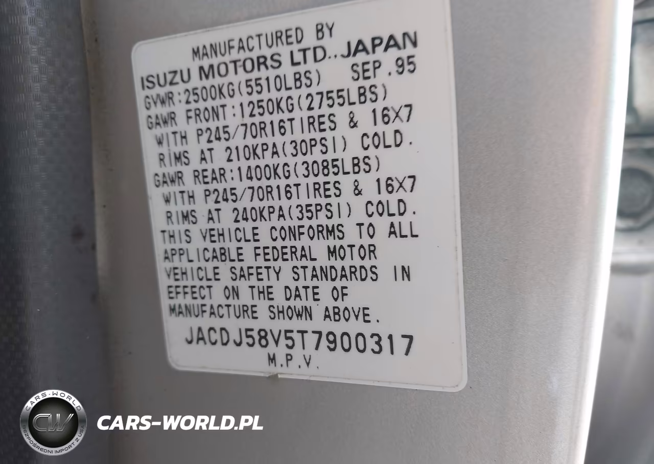 1996 Isuzu Trooper S-Se-Ls-Limited VIN:JACDJ58V5T7900317 - 9