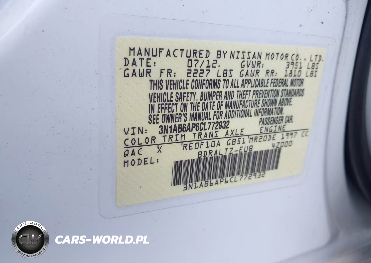 2012 Nissan Sentra 2.0 Sr VIN:3N1AB6AP6CL772932 - 9