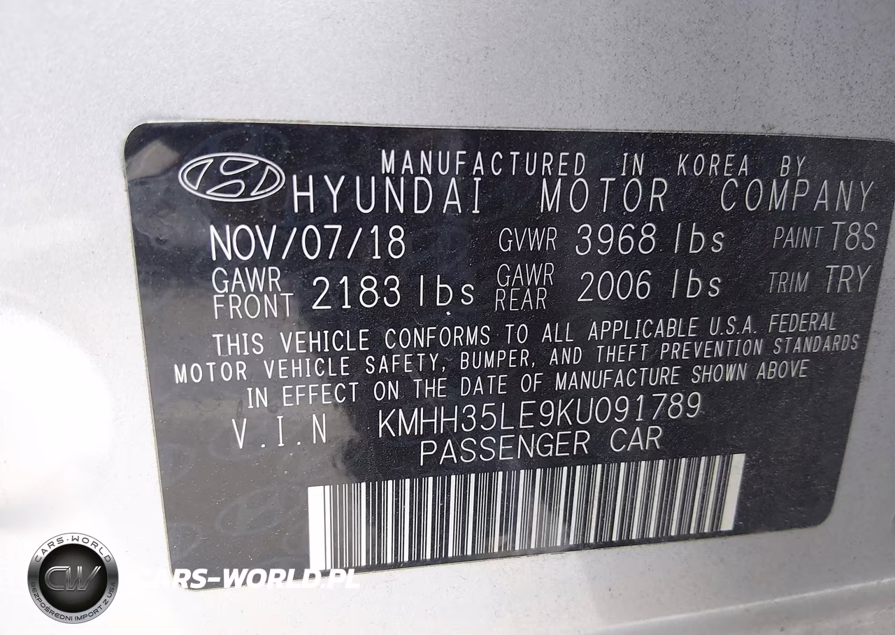 2019 Hyundai Elantra Gt VIN:KMHH35LE9KU091789 - 9