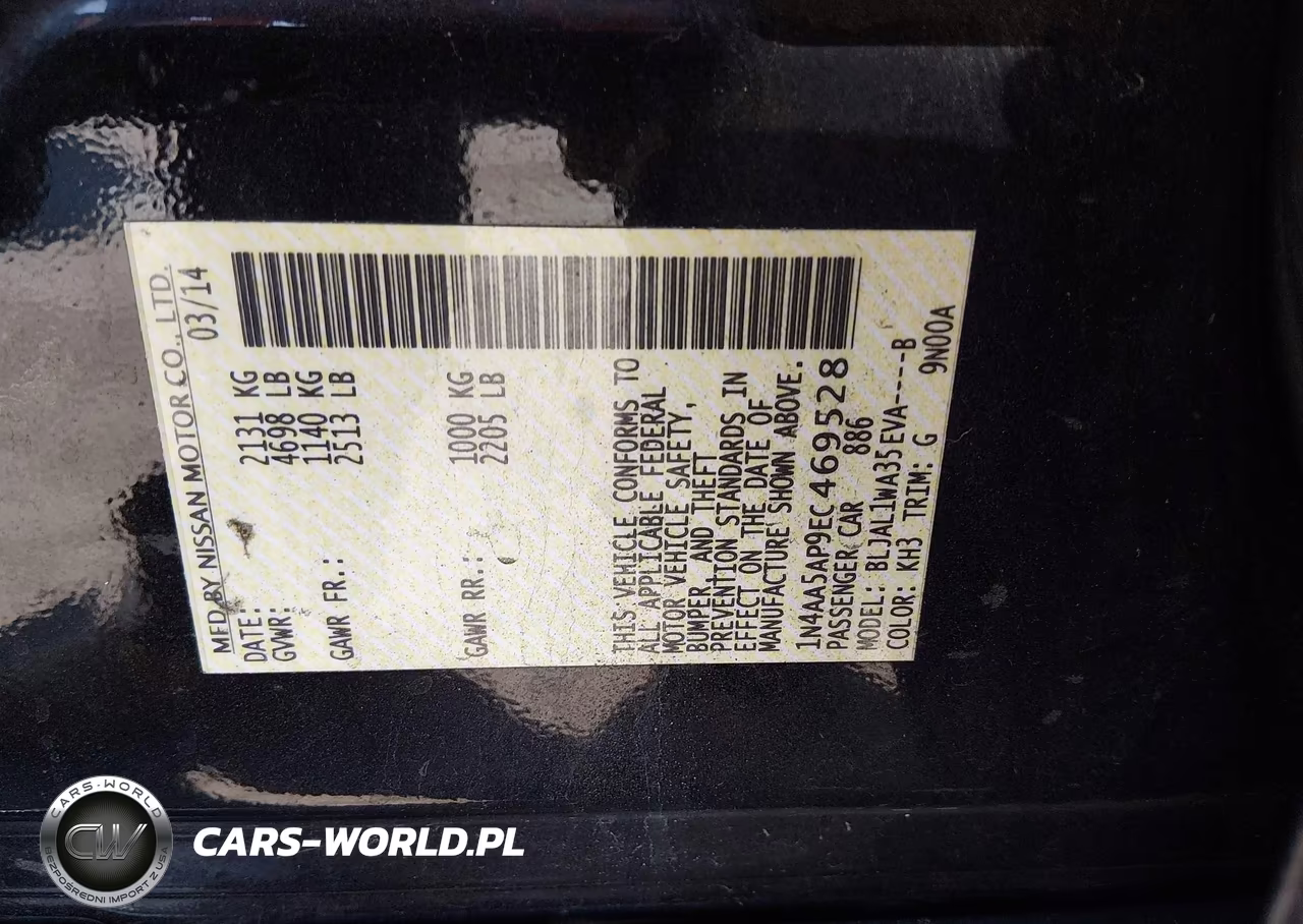 2014 Nissan Maxima 3.5 Sv VIN:1N4AA5AP9EC469528 - 9