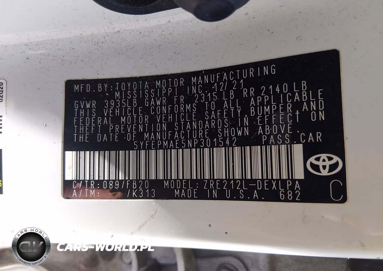 2022 Toyota Corolla Le VIN:5YFEPMAE5NP301542 - 9