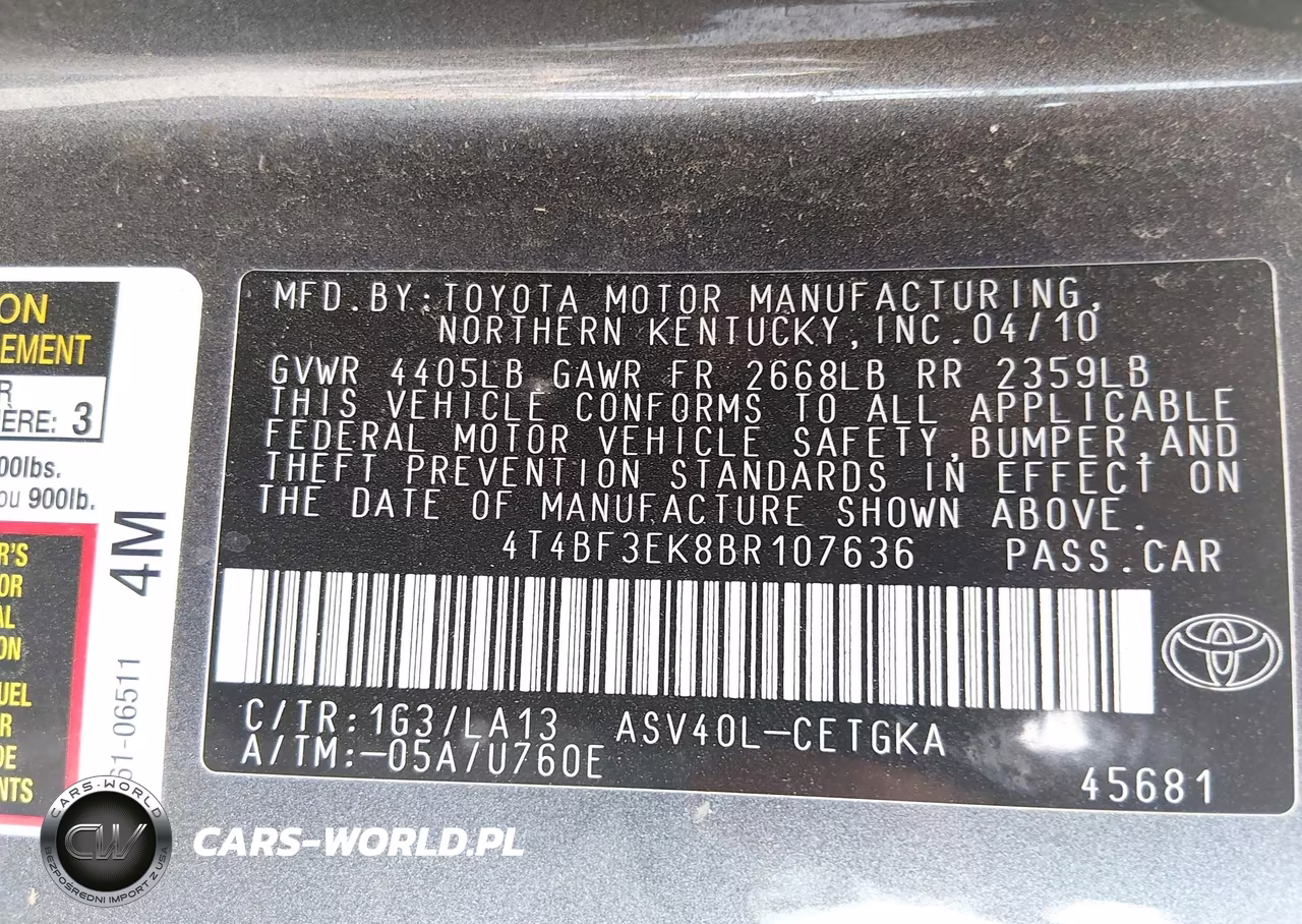 2011 Toyota Camry Xle VIN:4T4BF3EK8BR107636 - 9