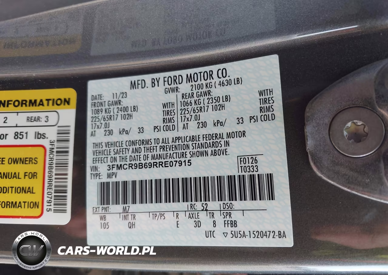 2024 Ford Bronco Sport Big Bend VIN:3FMCR9B69RRE07915 - 9