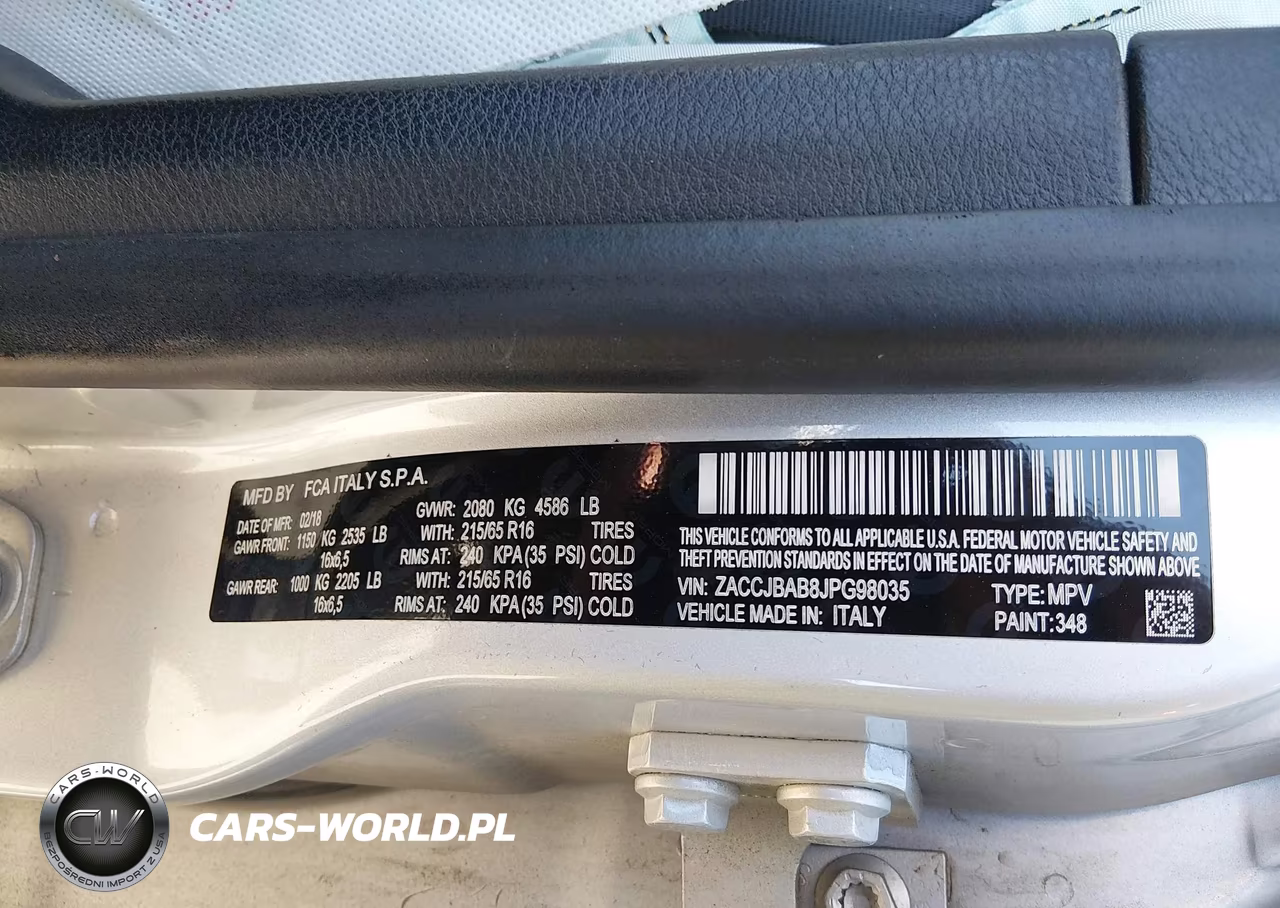 2018 Jeep Renegade Sport 4X4 VIN:ZACCJBAB8JPG98035 - 9