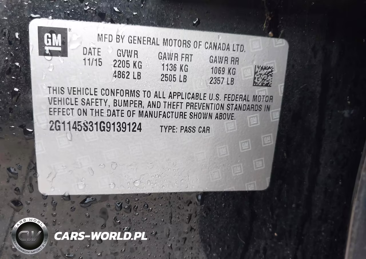 2016 Chevrolet Impala 2Lz VIN:2G1145S31G9139124 - 9