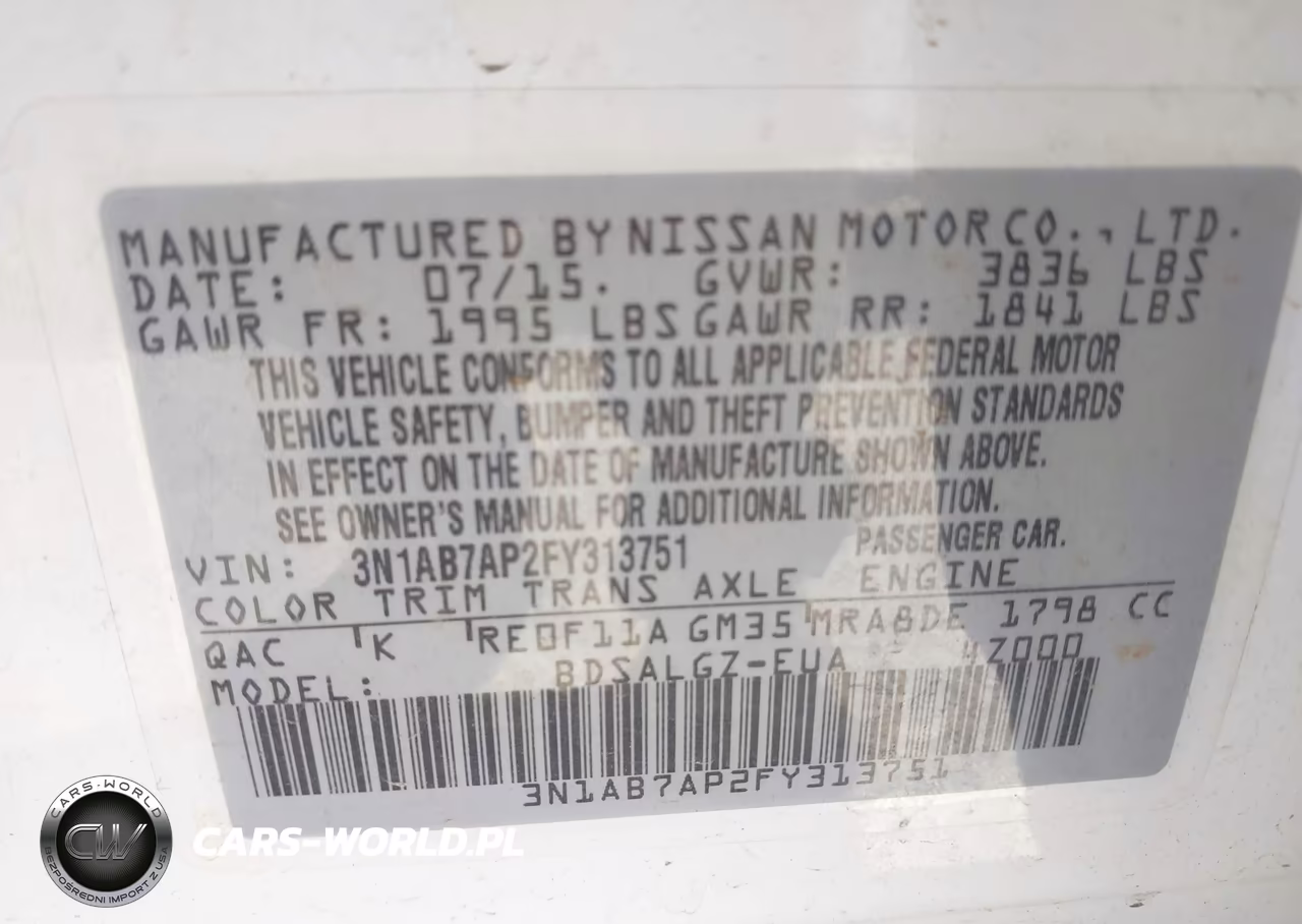 2015 Nissan Sentra Sl VIN:3N1AB7AP2FY313751 - 9
