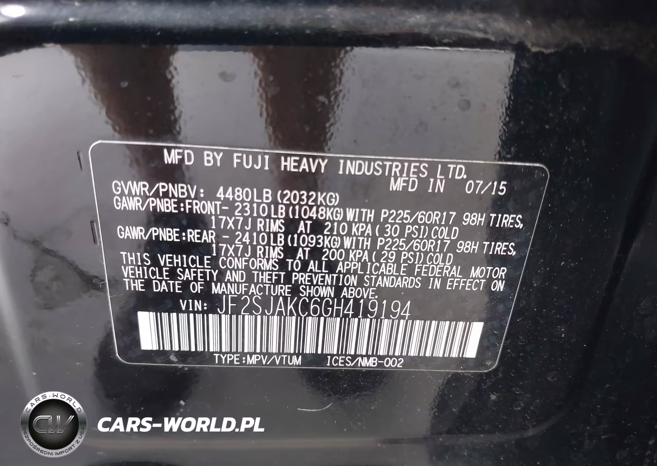2016 Subaru Forester 2.5I Limited VIN:JF2SJAKC6GH419194 - 9