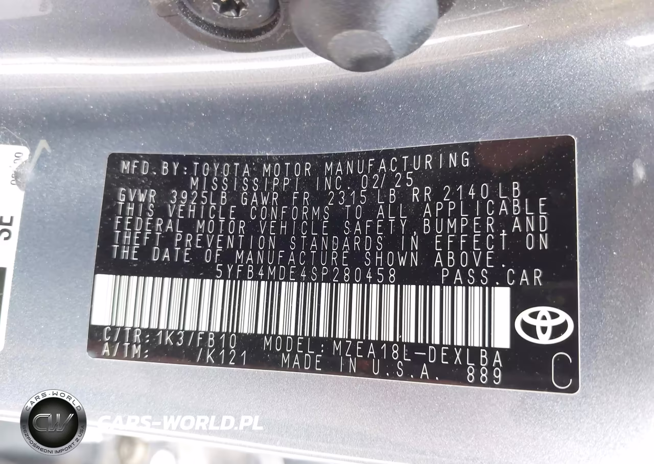 2025 Toyota Corolla Le VIN:5YFB4MDE4SP280458 - 9
