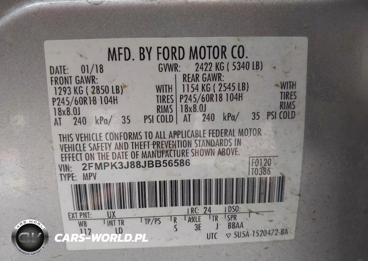 2018 Ford Edge Sel VIN:2FMPK3J88JBB56586 - 9