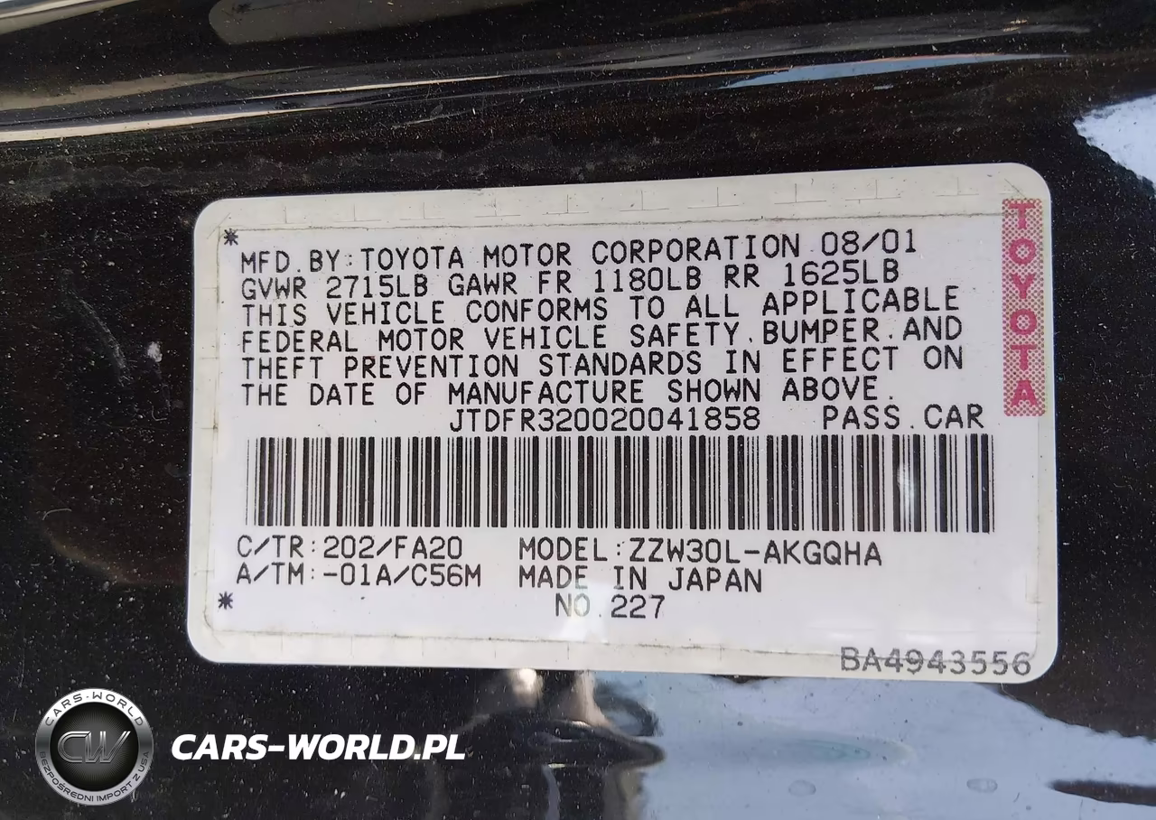 2002 Toyota Mr2 Spyder VIN:JTDFR320020041858 - 9